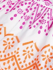 Monsoon White Embroidered Scallop 100% Cotton Shorts - Image 4 of 4