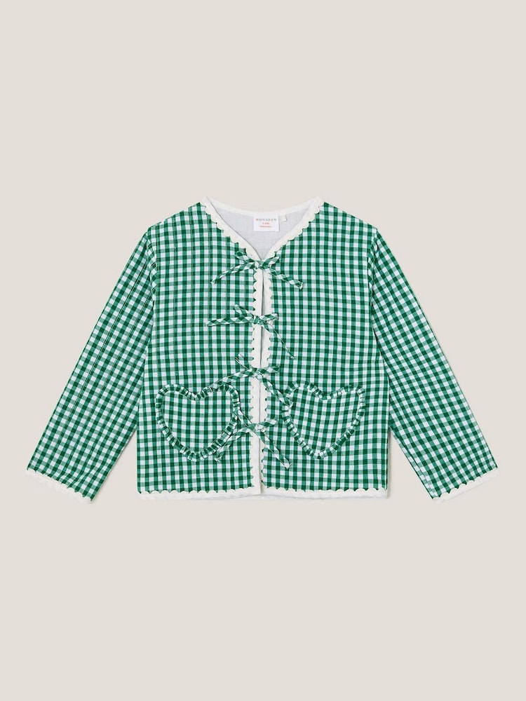 Monsoon куртка из 100% хлопка в клеточку с завязкой - Изображение 2 из 4