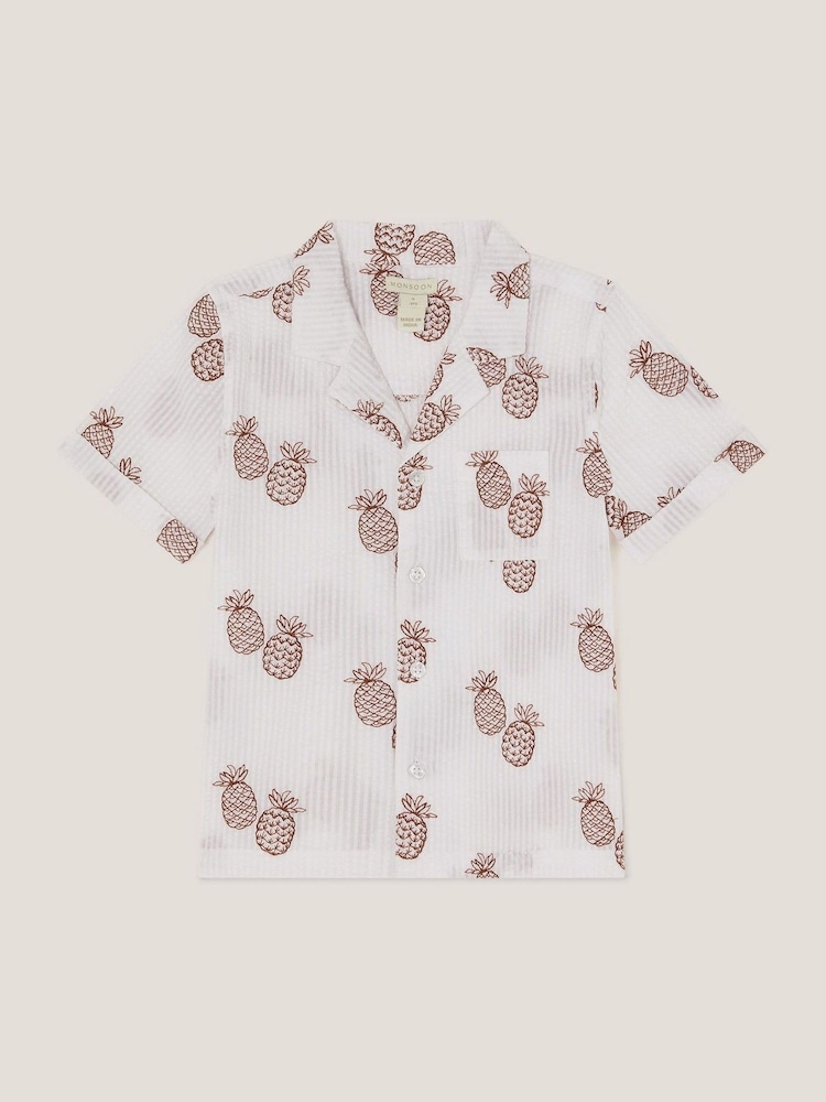 Monsoon Cream Pineapple Print 100% Cotton Shirt - Image 1 of 3