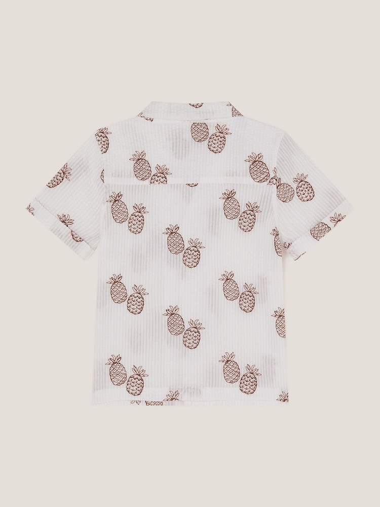 Monsoon Cream Pineapple Print 100% Cotton Shirt - Image 2 of 3