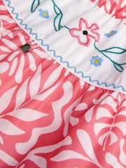 Monsoon Pink Floral Print Tiered 100% Cotton Skirt - Image 3 of 3