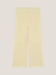 Monsoon Natural Embroidered Crochet Knit 100% Cotton Trousers - Image 1 of 3