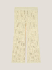 Monsoon Natural Embroidered Crochet Knit 100% Cotton Trousers - Image 2 of 3