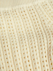 Monsoon Natural Embroidered Crochet Knit 100% Cotton Trousers - Image 3 of 3