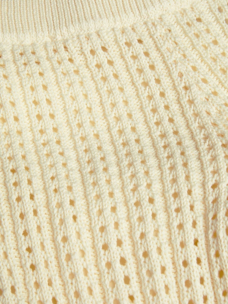 Monsoon Natural Embroidered Crochet Knit 100% Cotton Trousers - Image 3 of 3