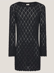Monsoon Black 100% Cotton Knit Cover Up Dress - Image 1 of 3