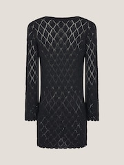 Monsoon Black 100% Cotton Knit Cover Up Dress - Image 2 of 3