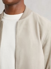 Reiss Grey Burnham Bomber Jacket - Image 3 of 6