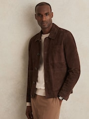 Reiss Chocolate Brown Wilstead Jacket - Image 3 of 7