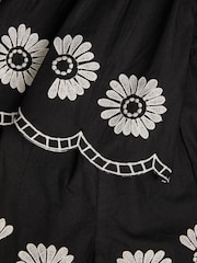Monsoon Black Embroidered 100% Cotton Top & Shorts Set - Image 4 of 4