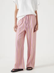 Hush Pink Cotton Stripe Trousers - Image 1 of 5