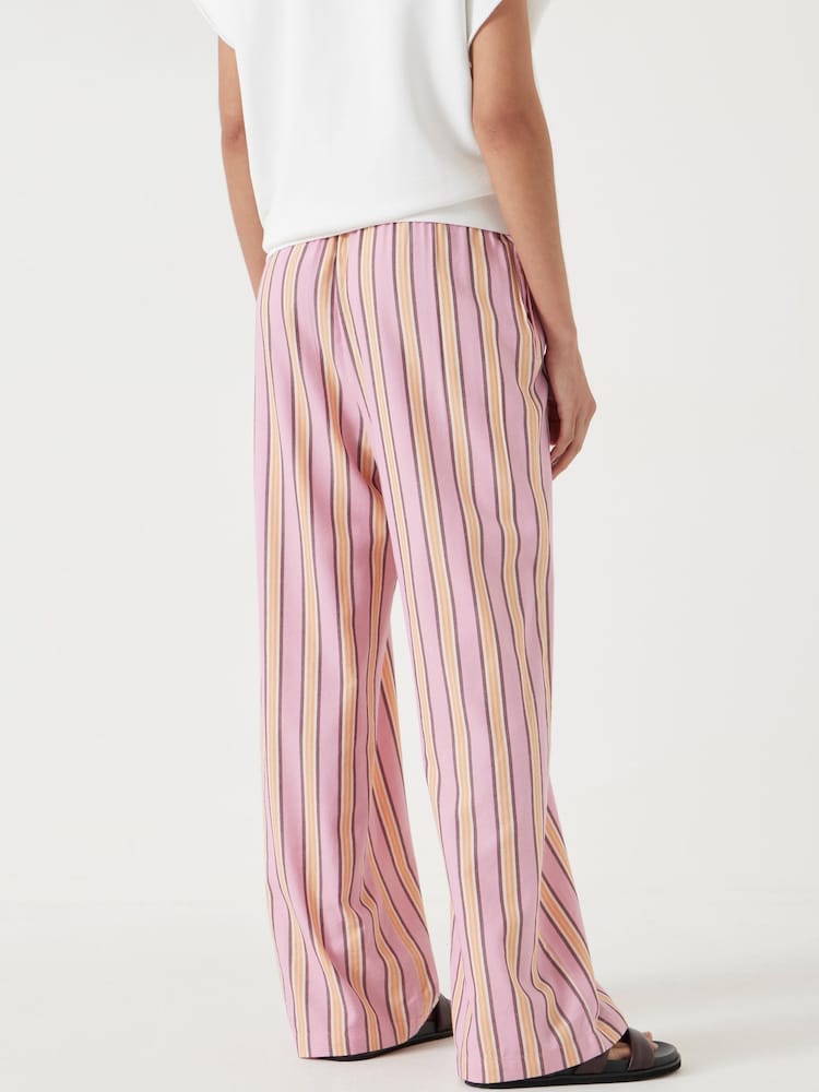 Hush Pink Cotton Stripe Trousers - Image 2 of 5