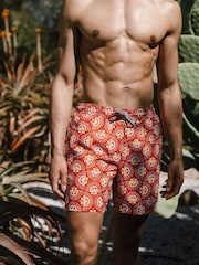 Красный - Chelsea Peers Lobster Print Swim Shorts - Изображение 3 из 5