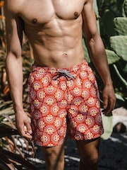 Красный - Chelsea Peers Lobster Print Swim Shorts - Изображение 4 из 5