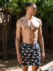 Chelsea Peers Blue Dinosaur Print Swim Shorts - Image 1 of 5