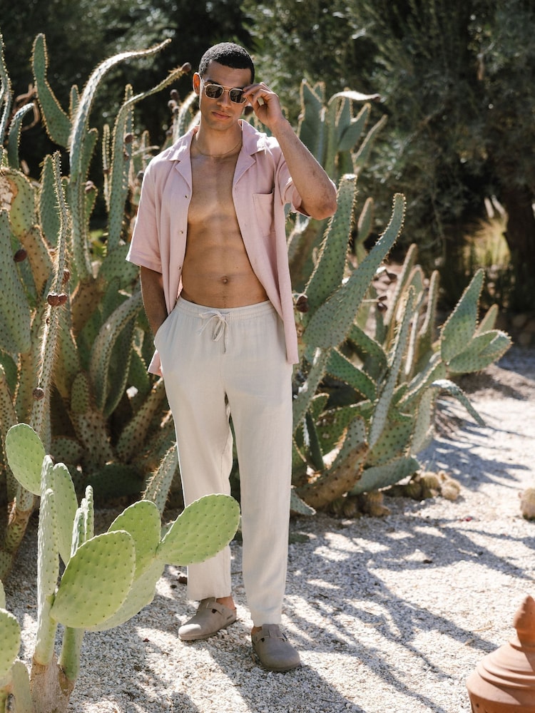 Chelsea Peers White Linen-Blend Relaxed Trousers - Image 1 of 1