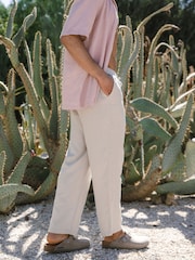 Chelsea Peers White Linen-Blend Relaxed Trousers - Image 3 of 5