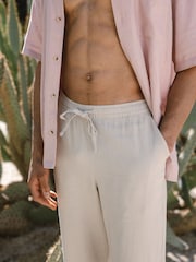 Chelsea Peers White Linen-Blend Relaxed Trousers - Image 4 of 5