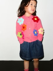 Pink 3D Flower Cardigan (3mths-7yrs) - Image 1 of 9