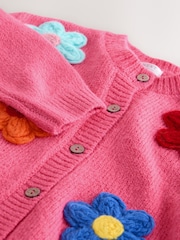 Pink 3D Flower Cardigan (3mths-7yrs) - Image 8 of 9