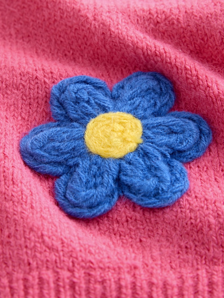 Pink 3D Flower Cardigan (3mths-7yrs) - Image 9 of 9