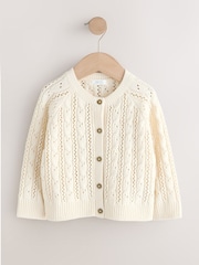 Ecru Cable Cardigan (3mths-7yrs) - Image 5 of 8