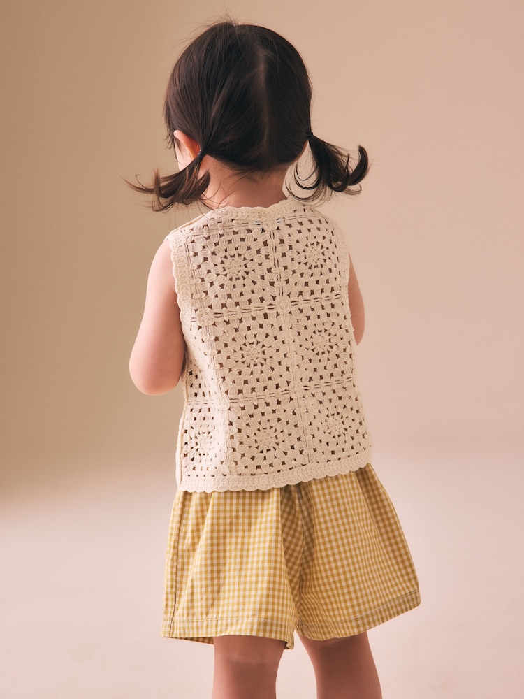 Galben Ocru - Crochet Top and Short set (12mths-7yrs) - Imaginea 2 din 7