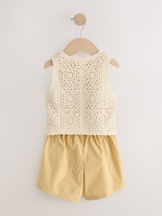 Galben Ocru - Crochet Top and Short set (12mths-7yrs) - Imaginea 5 din 7
