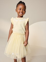 Yellow Knitted Top and Mesh Skirt Set (3mths-10yrs) - Image 1 of 7