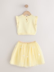 Yellow Knitted Top and Mesh Skirt Set (3mths-10yrs) - Image 5 of 7