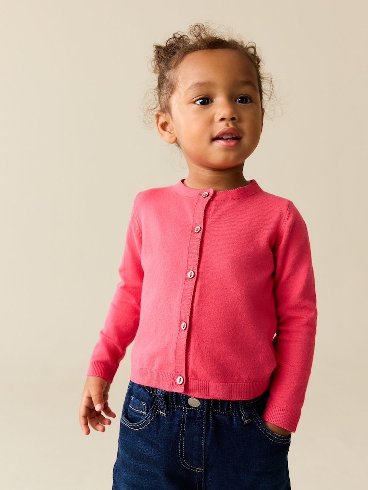 Fluro Pink Cardigan (3mths-10yrs) - Image 1 of 3 Fluro Pink Cardigan (3mths-10yrs) - Image 1 of 3