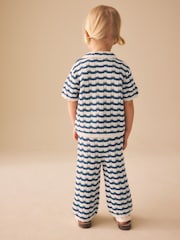 Navy Stripe Knitted Shirt and Trousers Set (3mths-10yrs) - Image 2 of 9