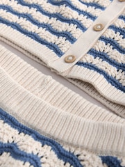 Navy Stripe Knitted Shirt and Trousers Set (3mths-10yrs) - Image 8 of 9