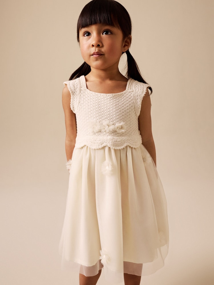 Ecru Occasion Flower Dress (3mths-10yrs) - Image 1 of 7