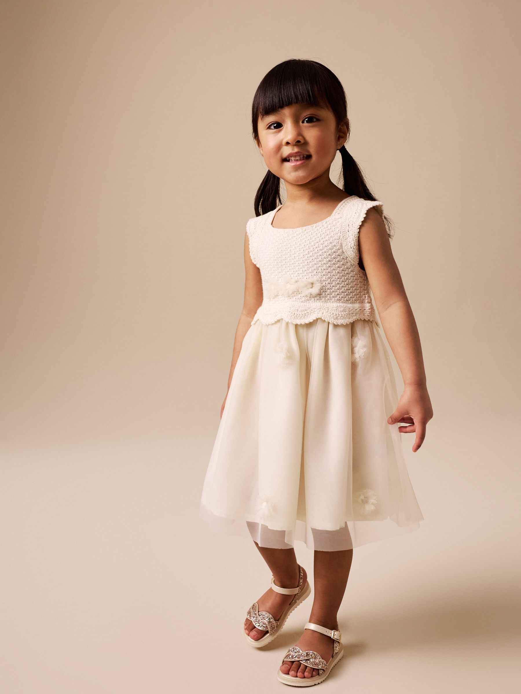 Buy Ecru Occasion Flower Dress (3mths-10yrs) from Next USA