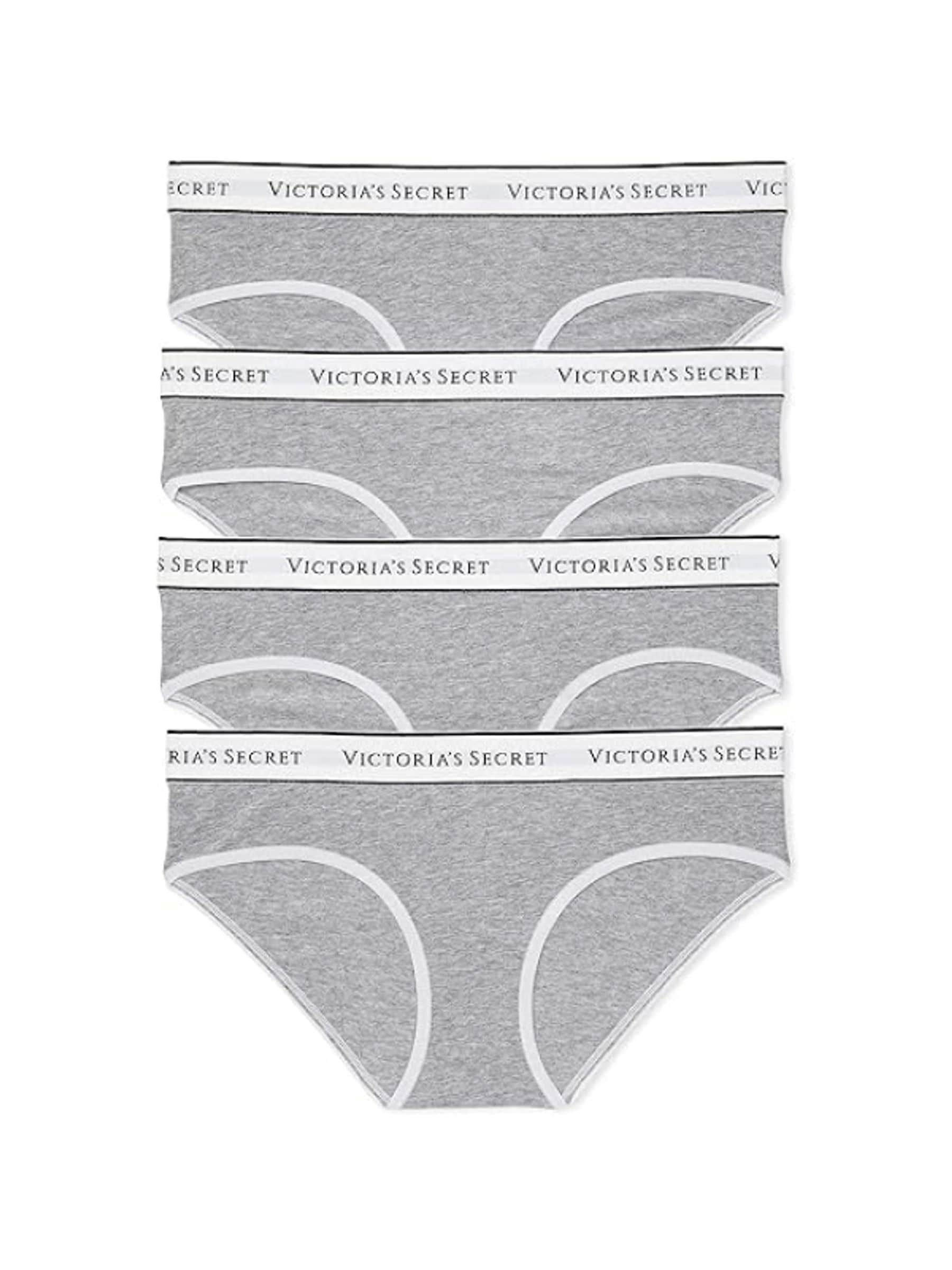 Victoria's Secret Heather Grey Hipster Logo 4 Pack Knickers