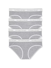 Victoria's Secret Heather Grey Hipster Logo 4 Pack Knickers - Image 1 of 6