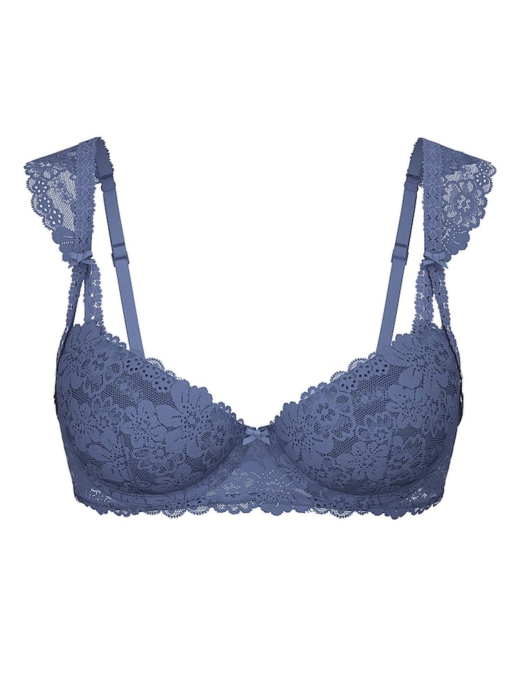 Victoria's Secret PINK Dusty Iris Blue Lightly Lined Lace Bralette - Image 1 of 2