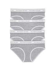 Victoria's Secret Medium Heather Grey Hipster Logo 4 Pack Knickers - Image 6 of 6