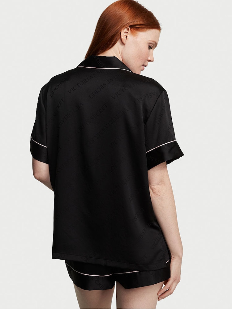 Victoria's Secret Black Satin Short Pyjamas Set - Image 2 of 4