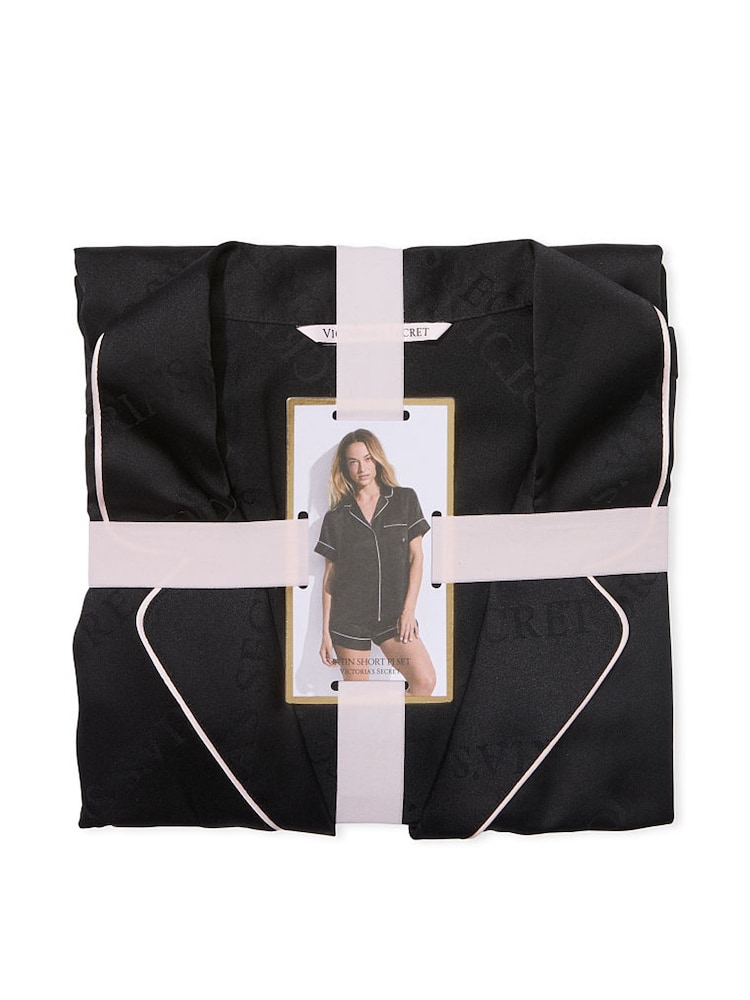 Victoria's Secret Black Satin Short Pyjamas Set - Image 4 of 4