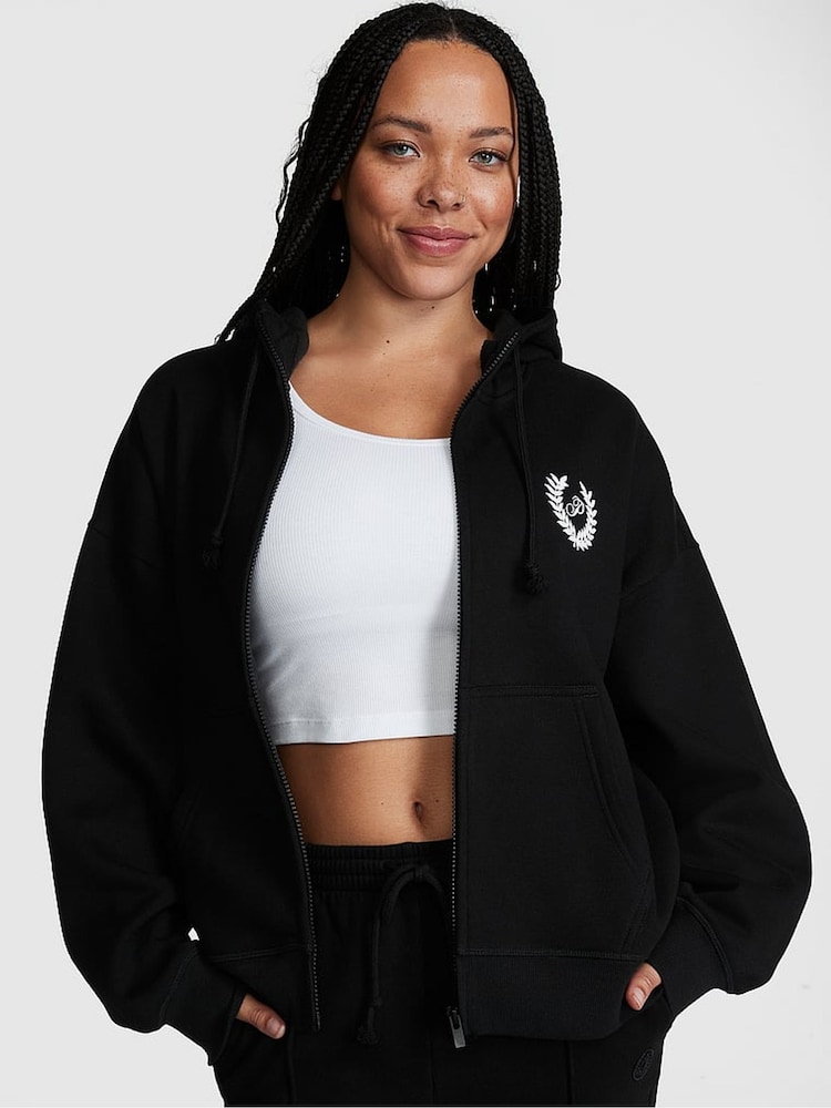 Victoria's Secret PINK Pure Black Full Zip Hoodie - Image 1 of 3