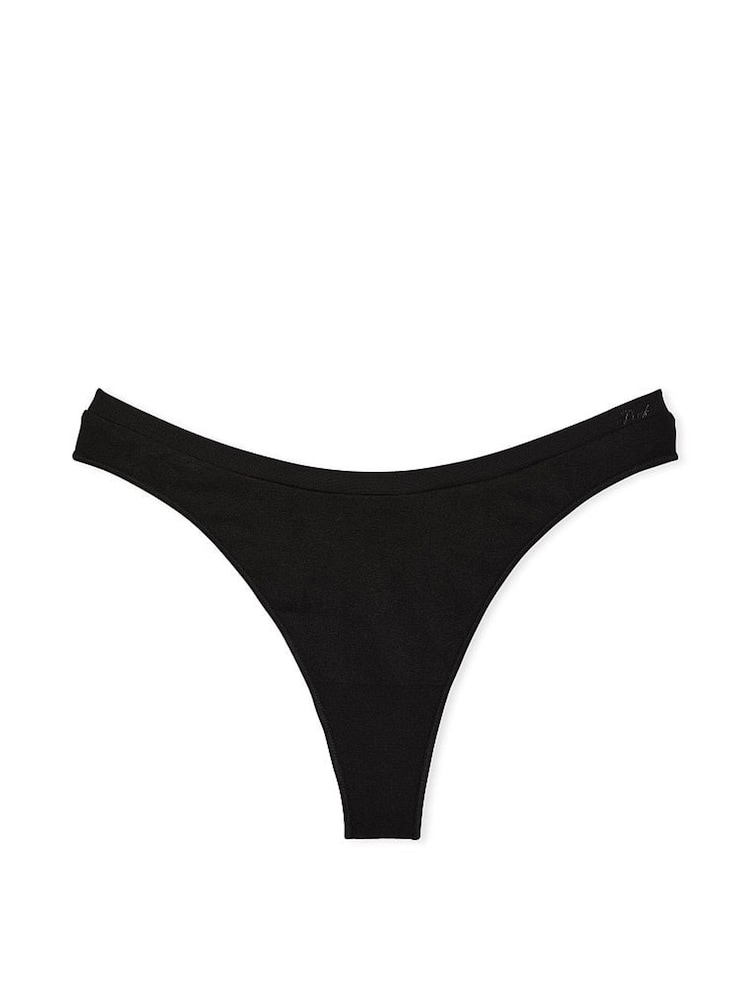 Victoria's Secret PINK Black Thong Seamless Scoop Thong Knickers - Image 3 of 3 Victoria's Secret PINK Black Thong Seamless Scoop Thong Knickers - Image 3 of 3