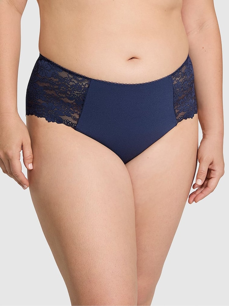 Victoria's Secret PINK Midnight Navy Blue Cheeky No Show Lace Trim Knickers - Image 1 of 3 Victoria's Secret PINK Midnight Navy Blue Cheeky No Show Lace Trim Knickers - Image 1 of 3