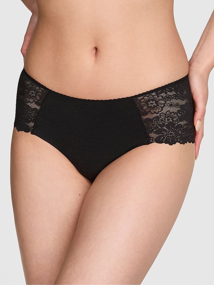 Victoria's Secret PINK Black Cheeky No Show Lace Trim Knickers - Image 1 of 3 Victoria's Secret PINK Black Cheeky No Show Lace Trim Knickers - Image 1 of 3