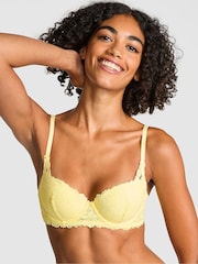 Victoria's Secret PINK Mellow Yellow Lace Push Up Balcony Bra - Image 1 of 4