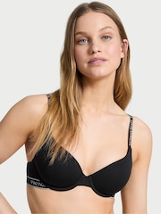 Victoria's Secret Black Lightly Lined Full Cup Cotton Logo Bra - Image 1 of 2