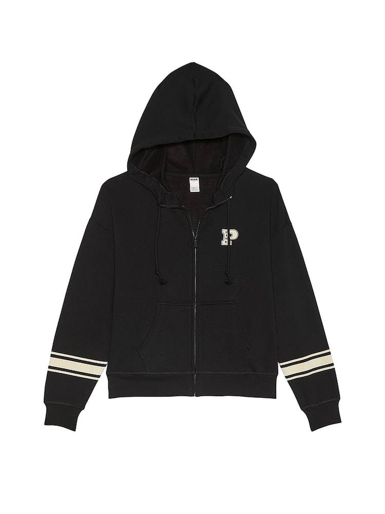 Victoria's Secret PINK Black Full Zip Hoodie - Image 3 of 3