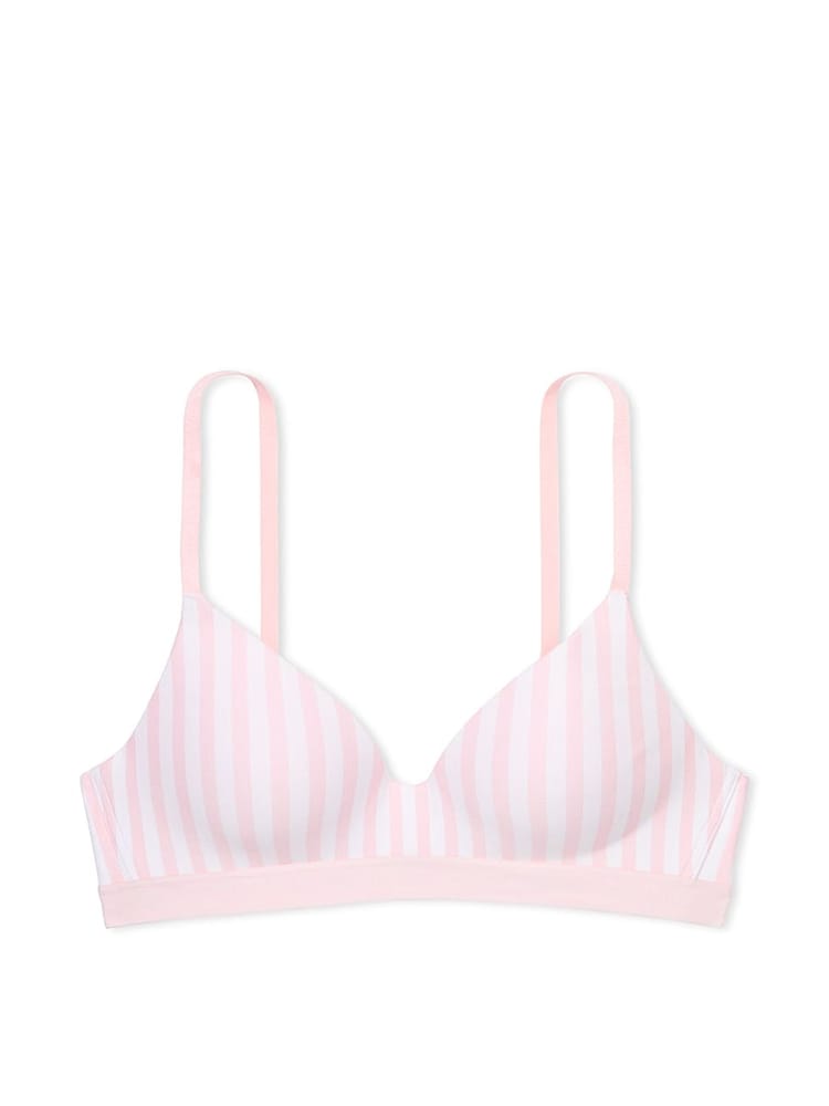 Victoria's Secret Pink Stripes Lightly Lined Non Wired Cotton Logo Bra - Image 3 of 3