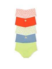 Victoria's Secret Orange/Green/Blue Cheeky 5 Pack Knickers - Image 1 of 2